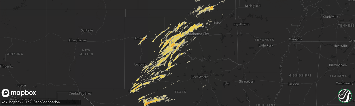 Hail map on November 7, 2011