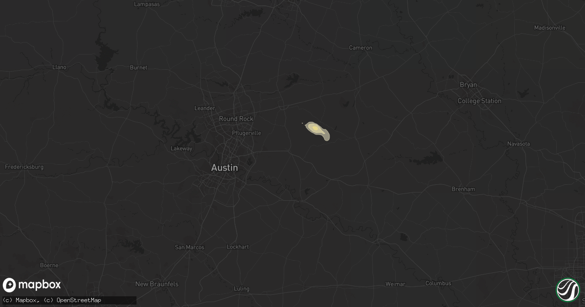 Hail map in Elgin, TX on November 7, 2016