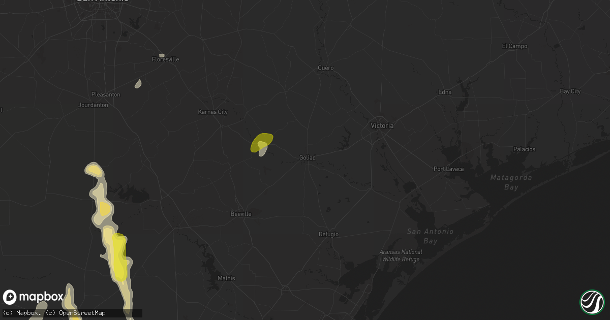 Hail map in Goliad, TX on November 7, 2016