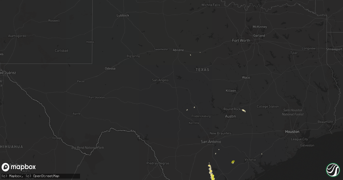 Hail map in Texas on November 7, 2016