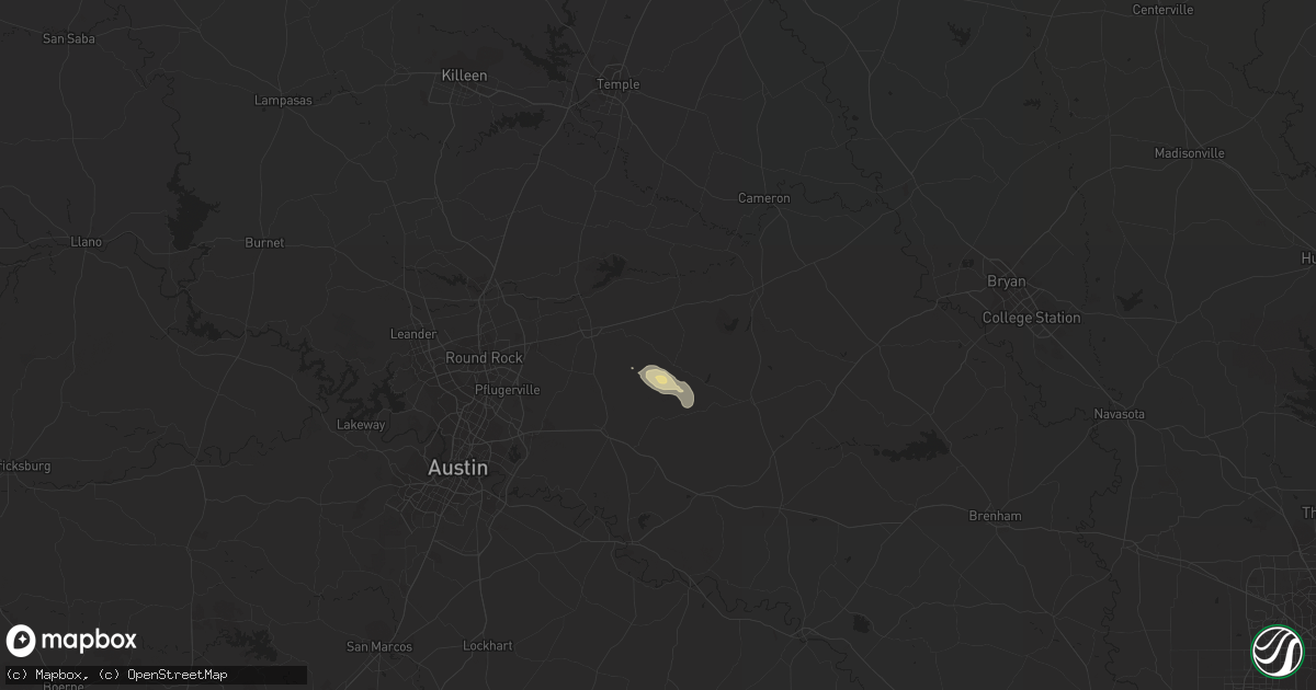 Hail map in Thrall, TX on November 7, 2016