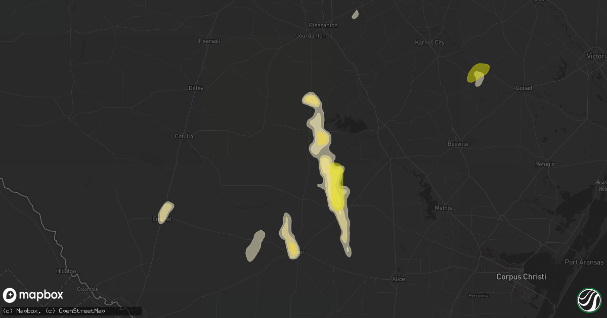 Hail map in Tilden, TX on November 7, 2016
