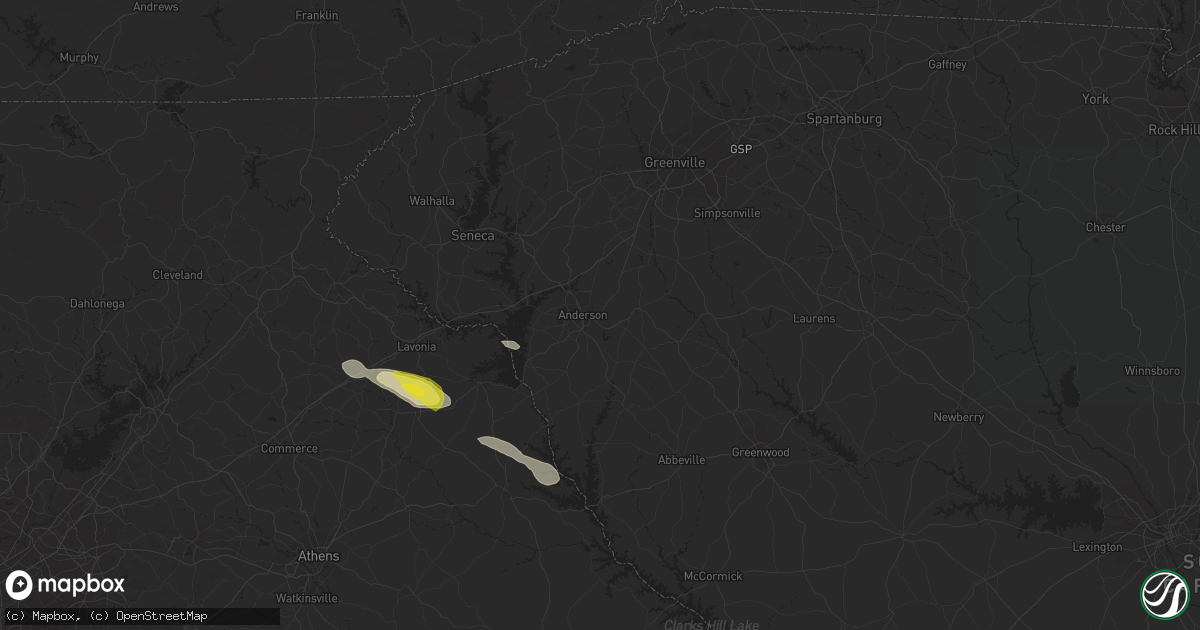 Hail map in Anderson, SC on November 7, 2017