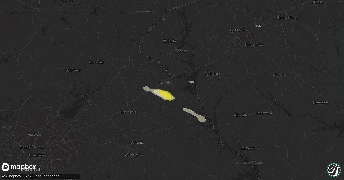 Hail map in Bowersville, GA on November 7, 2017
