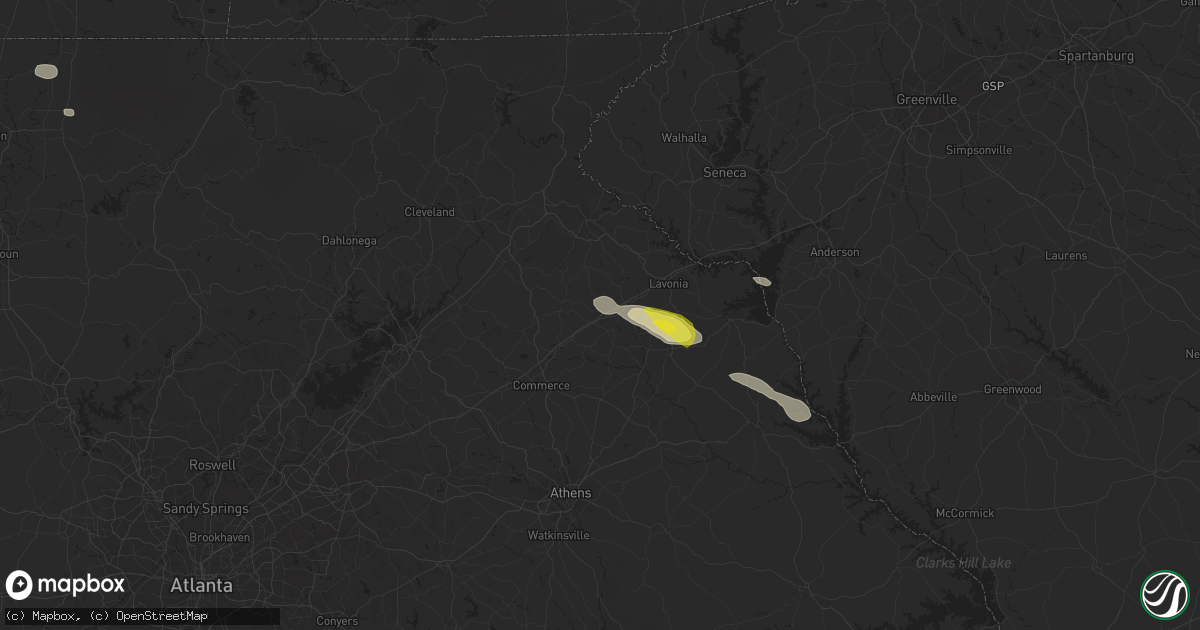 Hail map in Carnesville, GA on November 7, 2017