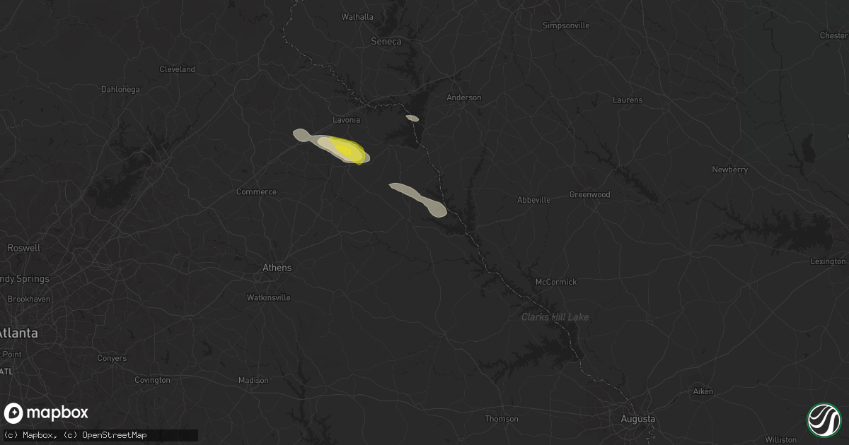 Hail map in Elberton, GA on November 7, 2017