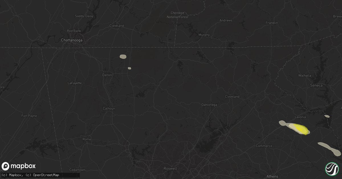 Hail map in Ellijay, GA on November 7, 2017