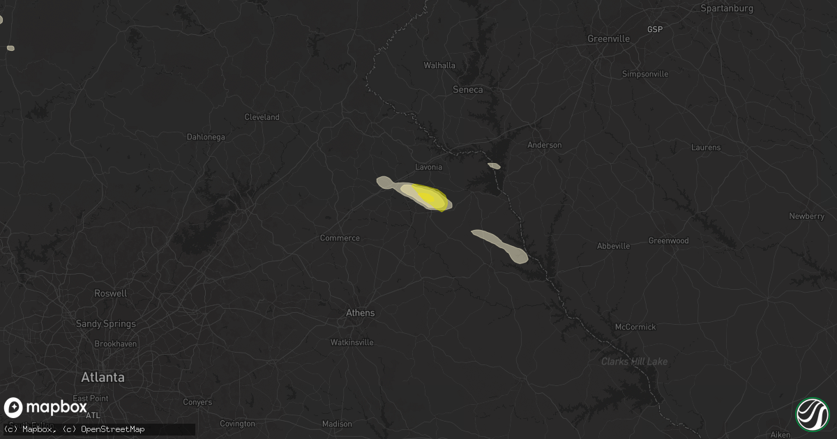 Hail map in Royston, GA on November 7, 2017