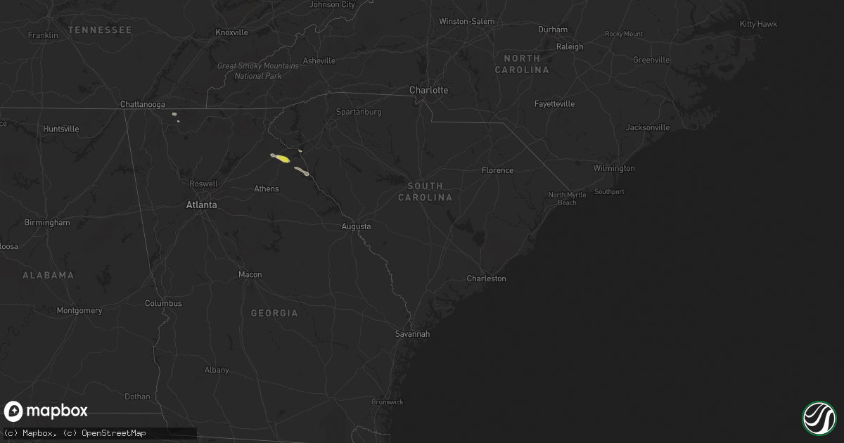 Hail map in South Carolina on November 7, 2017