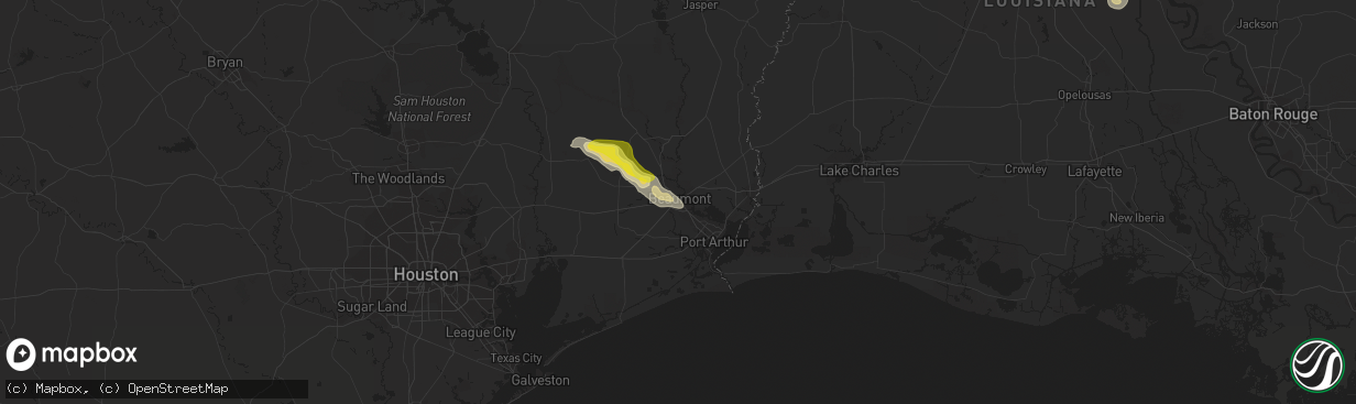 Hail map in Beaumont, TX on November 7, 2018