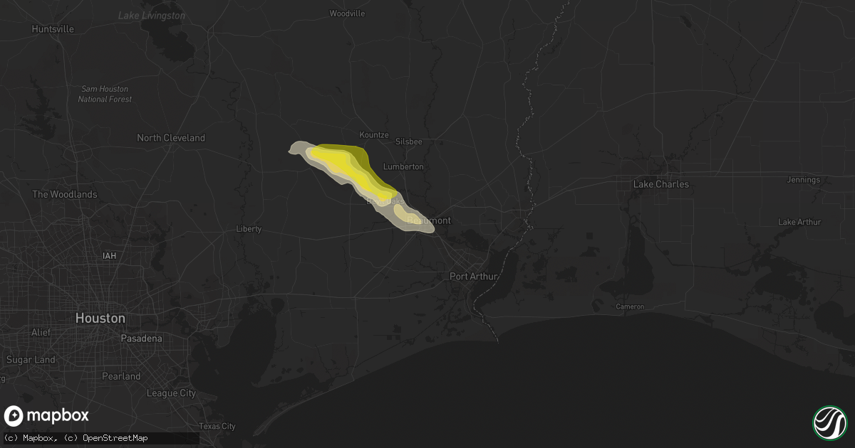 Hail map in Beaumont, TX on November 7, 2018