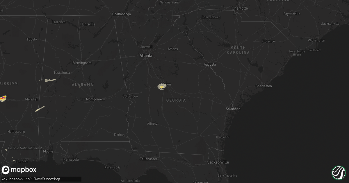 Hail map in Georgia on November 7, 2018
