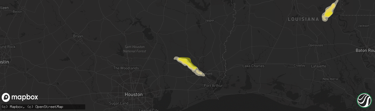 Hail map in Kountze, TX on November 7, 2018