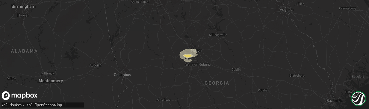 Hail map in Lizella, GA on November 7, 2018