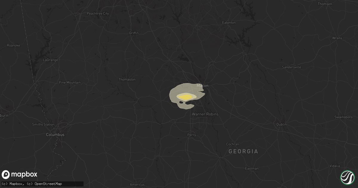 Hail map in Lizella, GA on November 7, 2018