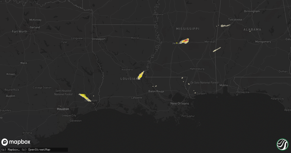 Hail map in Louisiana on November 7, 2018