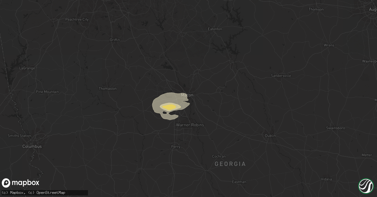 Hail map in Macon, GA on November 7, 2018