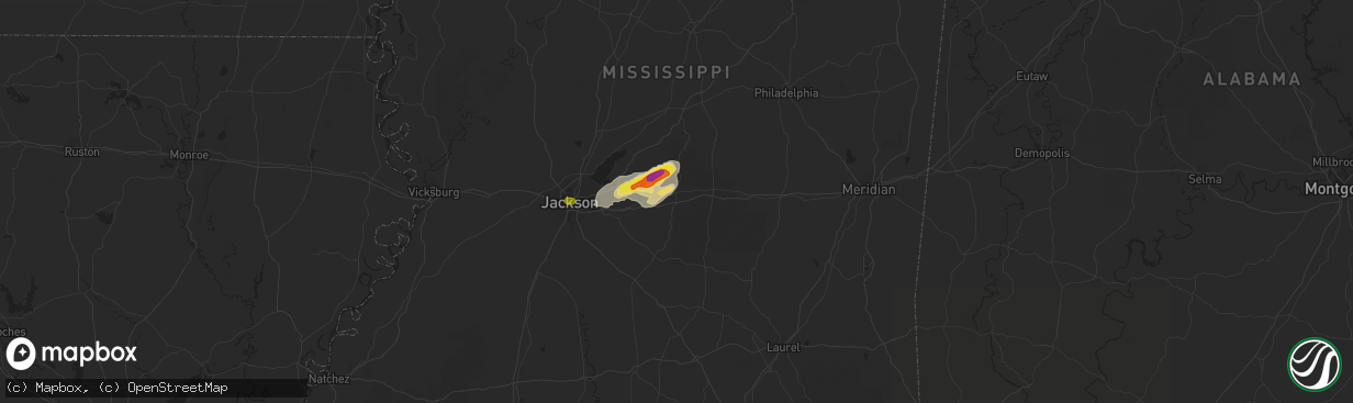 Hail map in Morton, MS on November 7, 2018