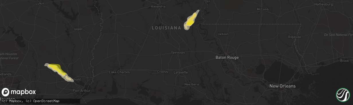 Hail map in Opelousas, LA on November 7, 2018