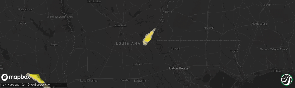 Hail map in Simmesport, LA on November 7, 2018