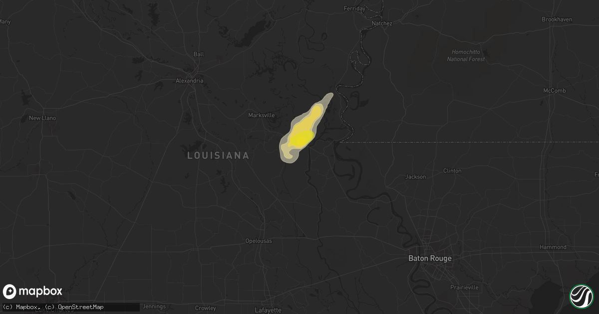 Hail map in Simmesport, LA on November 7, 2018