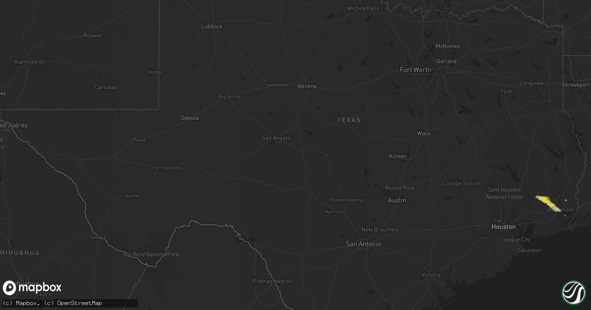 Hail map in Texas on November 7, 2018