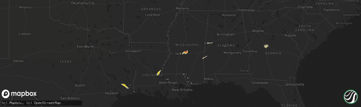 Hail map on November 7, 2018