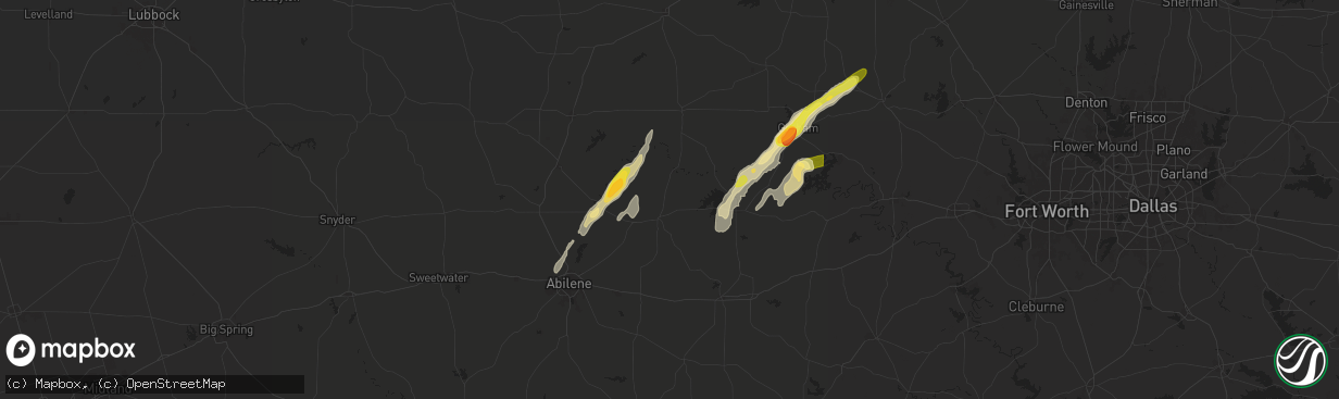 Hail map in Albany, TX on November 7, 2024