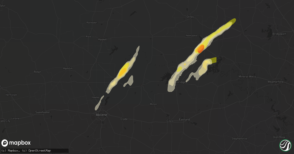 Hail map in Albany, TX on November 7, 2024