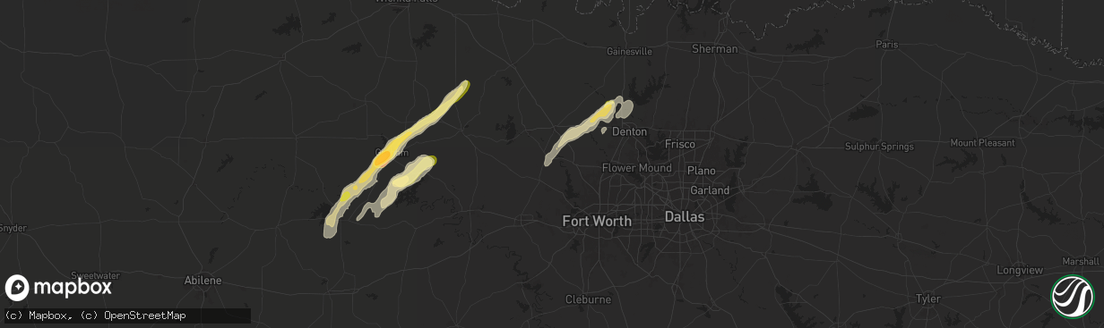 Hail map in Boyd, TX on November 7, 2024