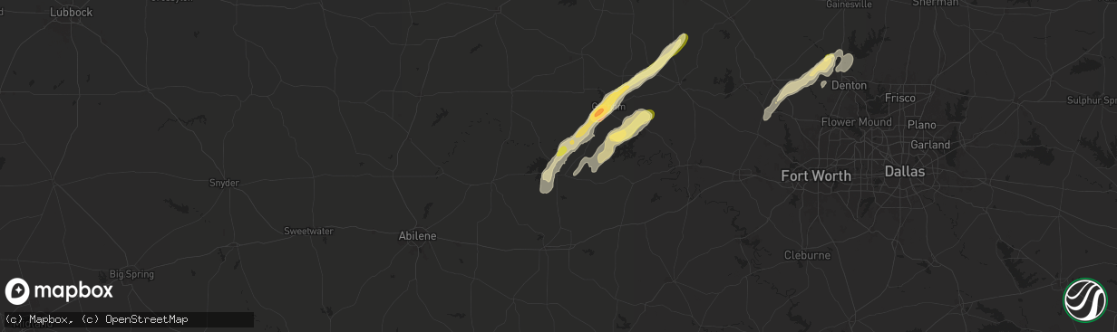 Hail map in Breckenridge, TX on November 7, 2024