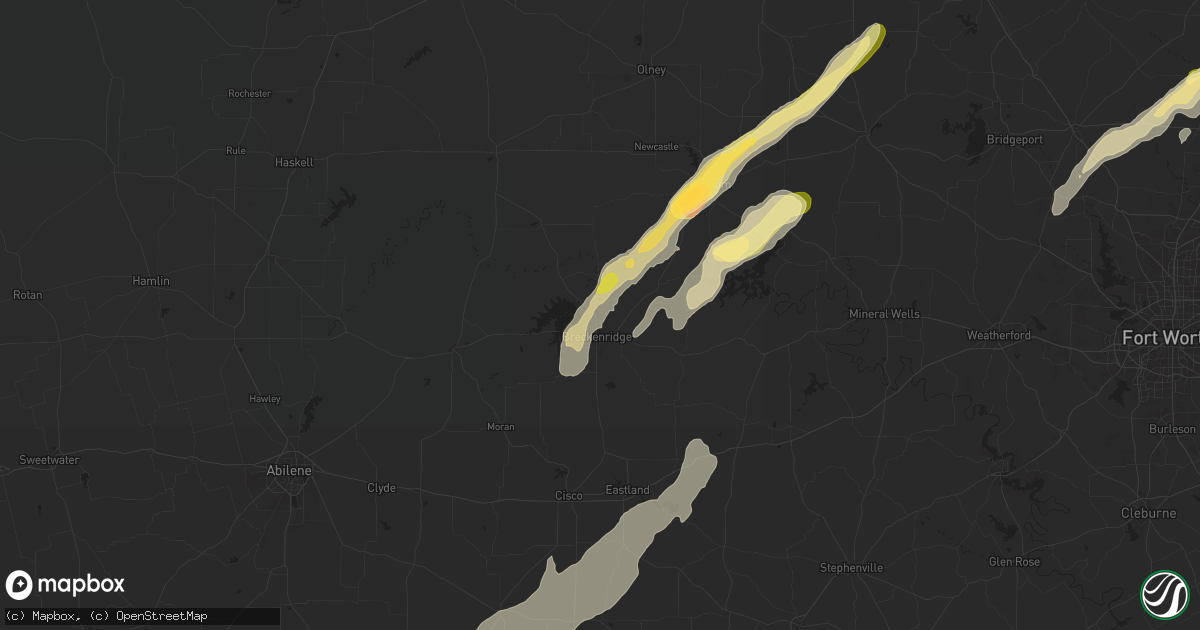 Hail map in Breckenridge, TX on November 7, 2024