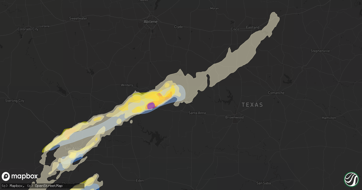 Hail map in Coleman, TX on November 7, 2024