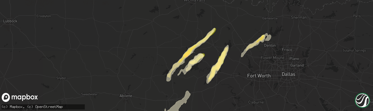 Hail map in Graham, TX on November 7, 2024