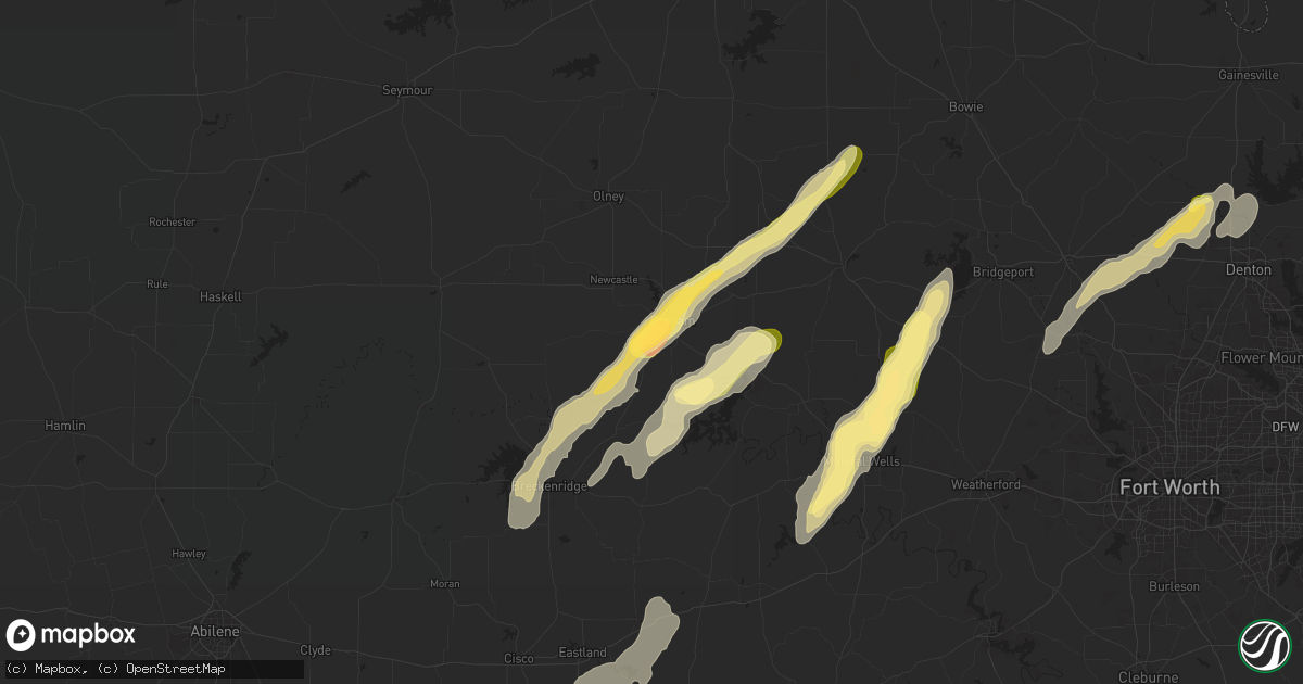 Hail map in Graham, TX on November 7, 2024