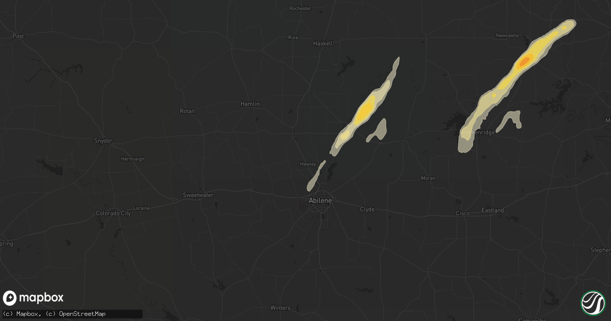 Hail map in Hawley, TX on November 7, 2024