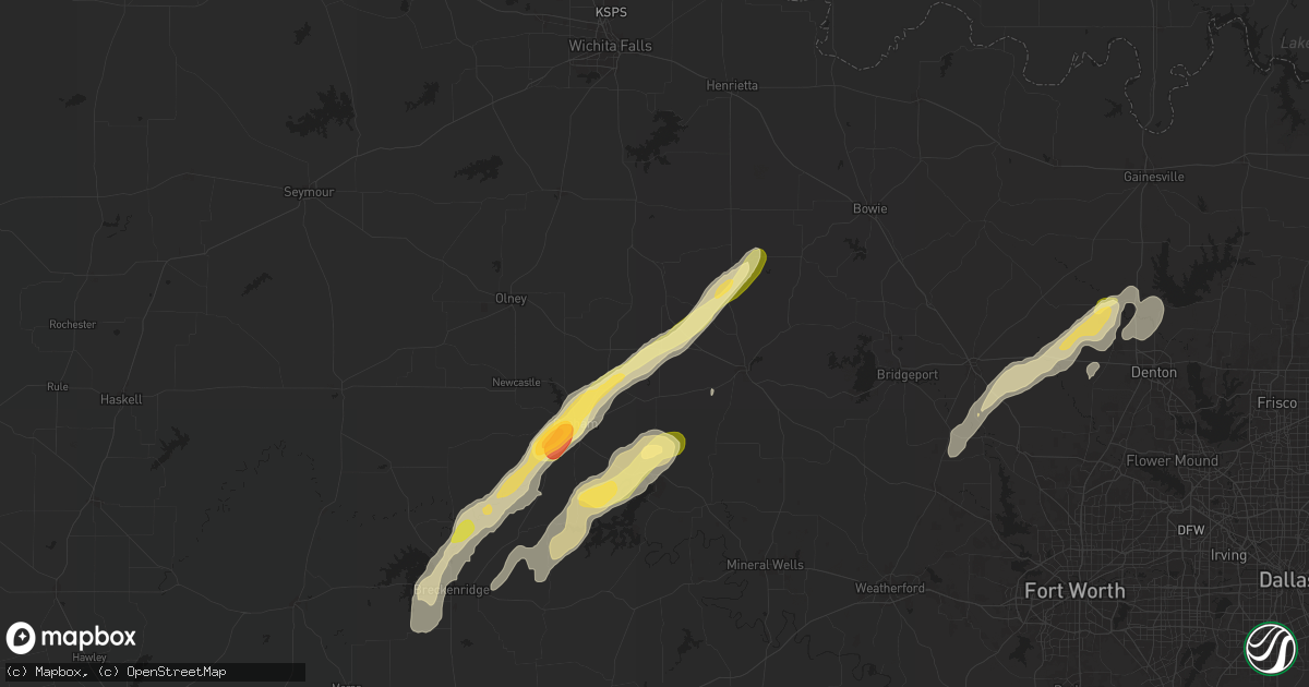 Hail map in Jermyn, TX on November 7, 2024