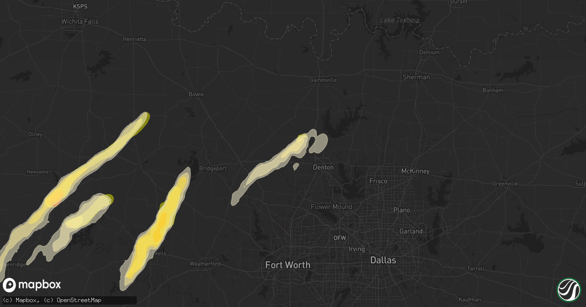 Hail map in Krum, TX on November 7, 2024
