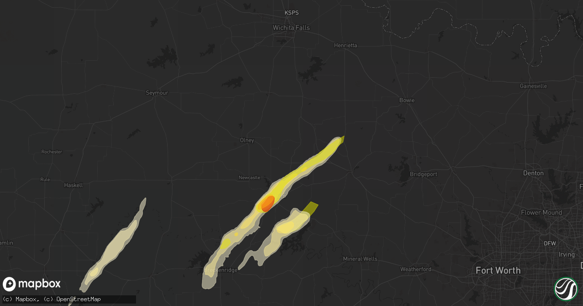 Hail map in Loving, TX on November 7, 2024