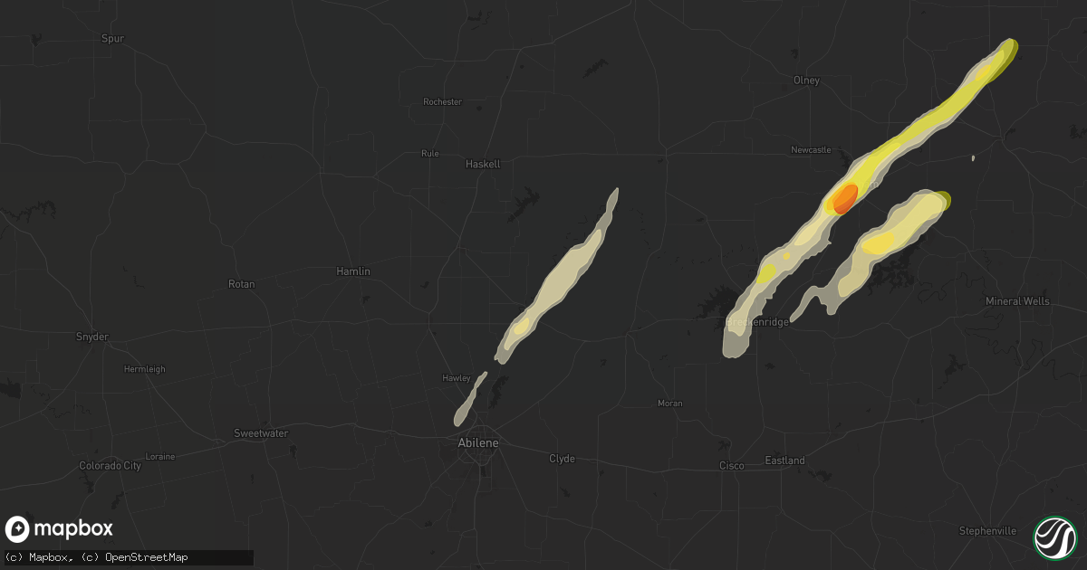 Hail map in Lueders, TX on November 7, 2024