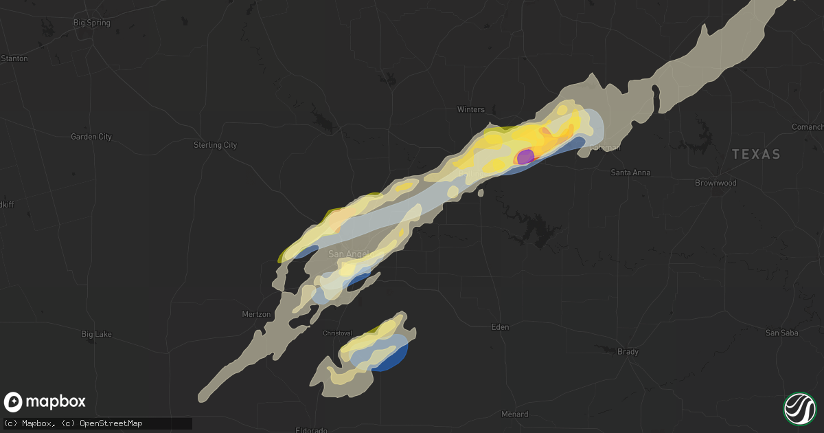 Hail map in Miles, TX on November 7, 2024