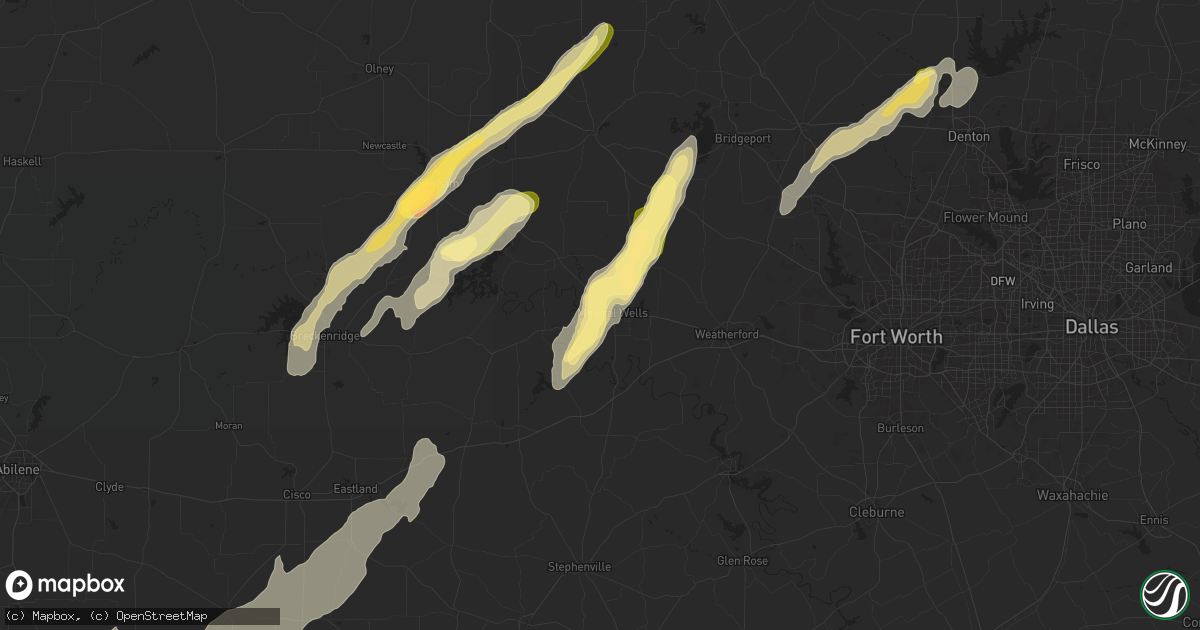 Hail map in Mineral Wells, TX on November 7, 2024