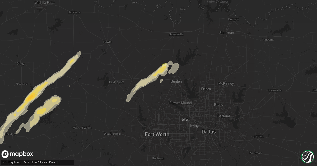 Hail map in Ponder, TX on November 7, 2024