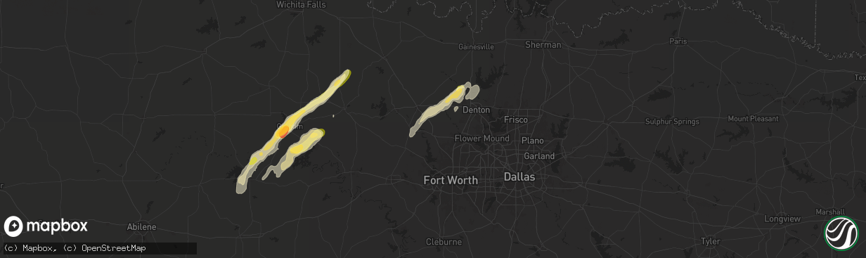 Hail map in Rhome, TX on November 7, 2024