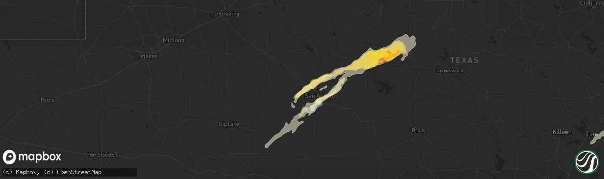 Hail map in San Angelo, TX on November 7, 2024