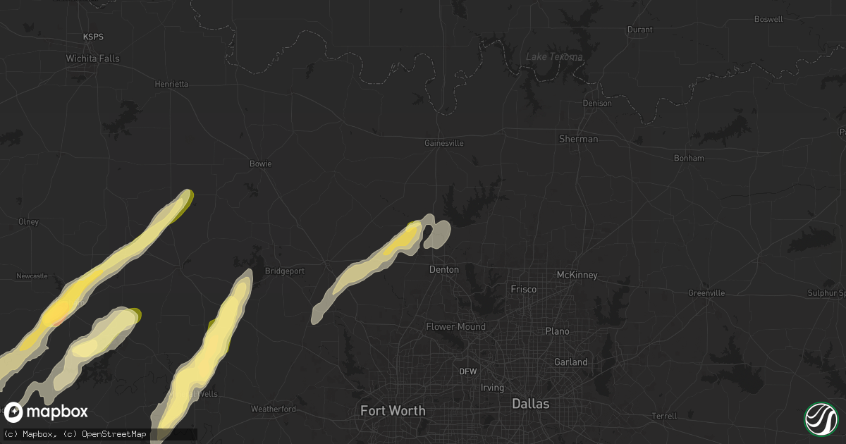 Hail map in Sanger, TX on November 7, 2024