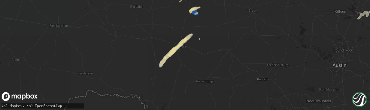 Hail map in Sonora, TX on November 7, 2024