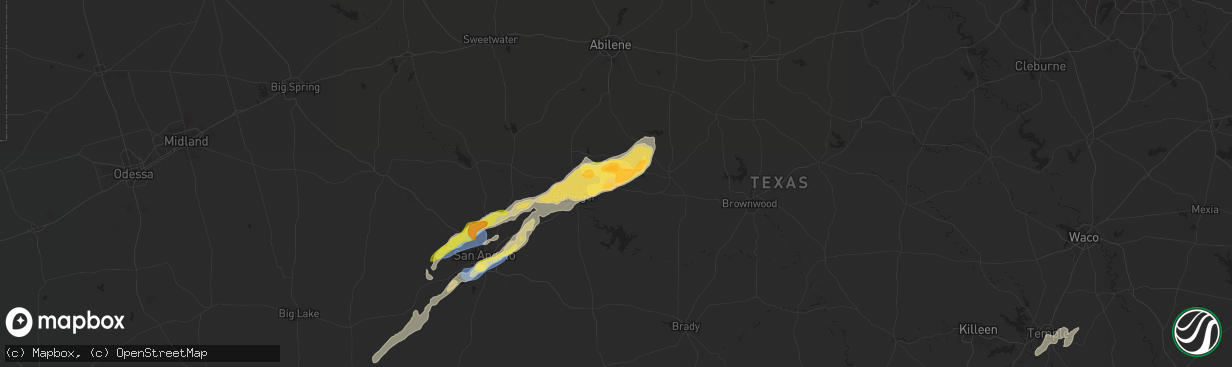 Hail map in Talpa, TX on November 7, 2024