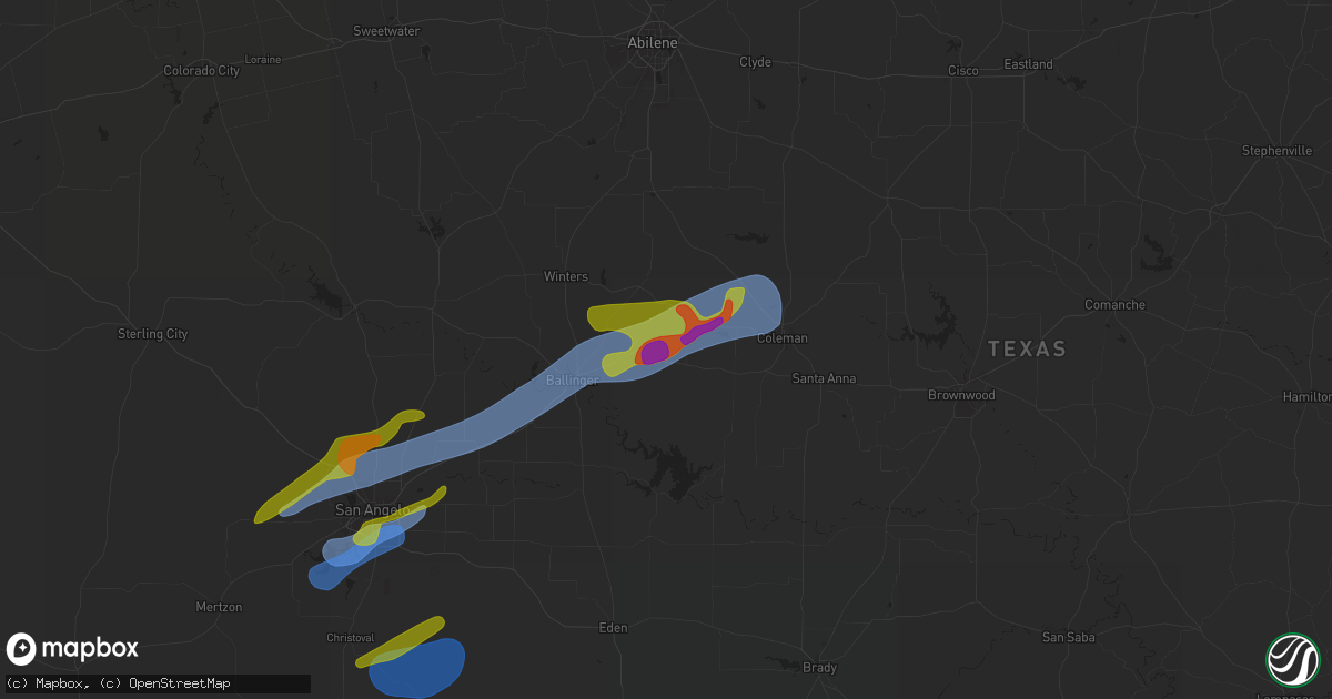 Hail map in Talpa, TX on November 7, 2024