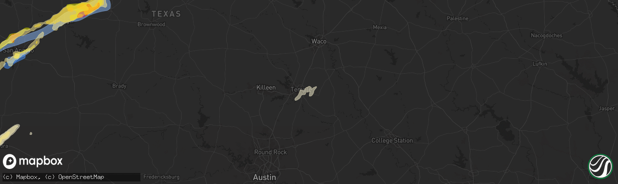 Hail map in Temple, TX on November 7, 2024